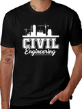 Civil Engineering Graphic Tee - Black Cotton