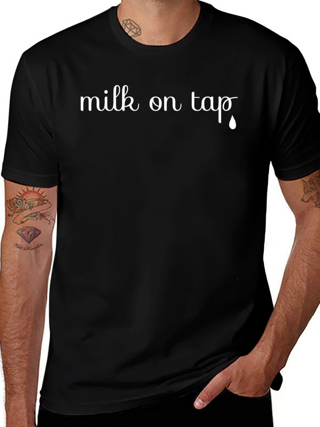 Milk On Tap Funny Graphic Tee - Black