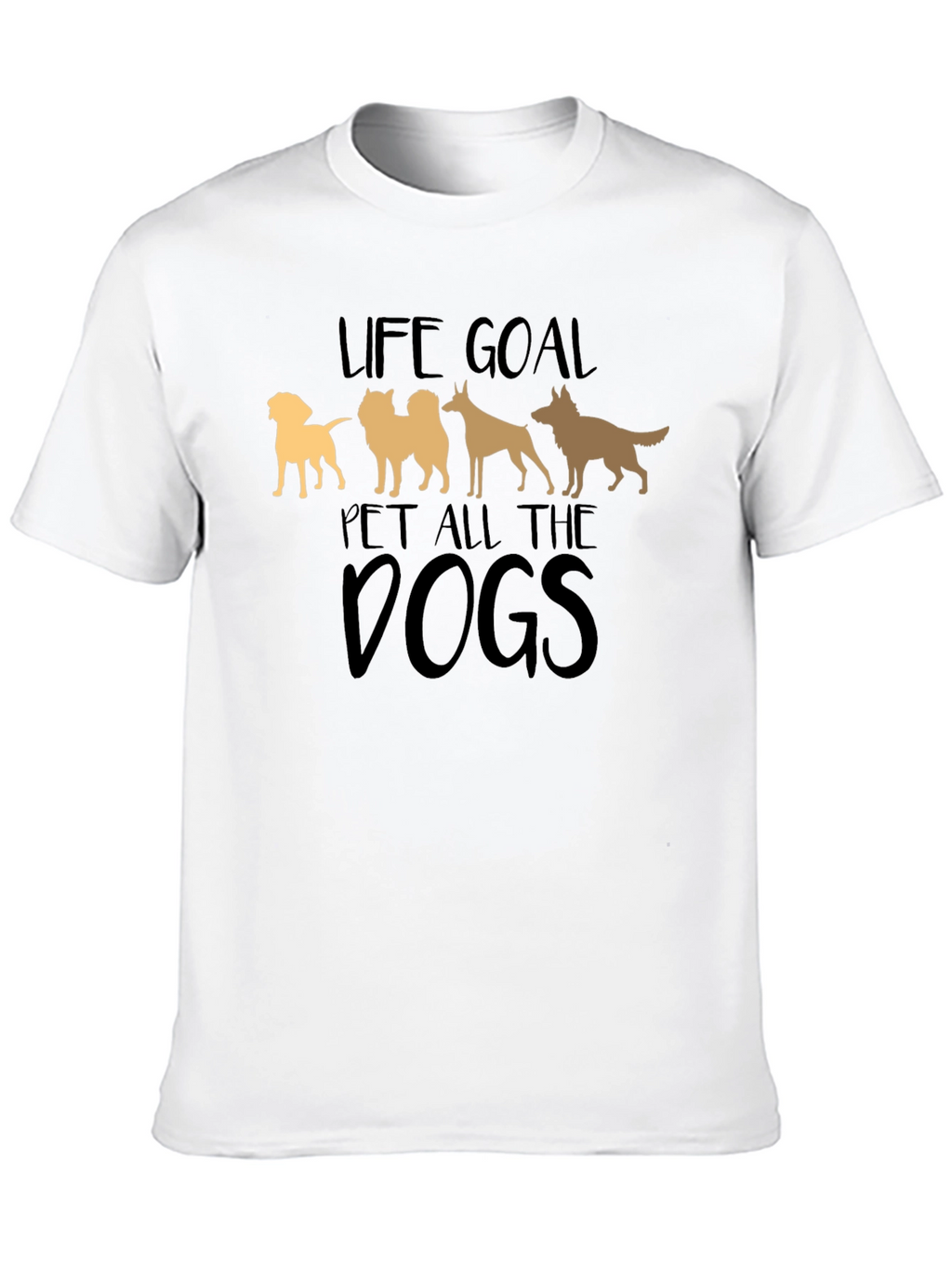 Life Goal Pet All the Dogs Black T-Shirt