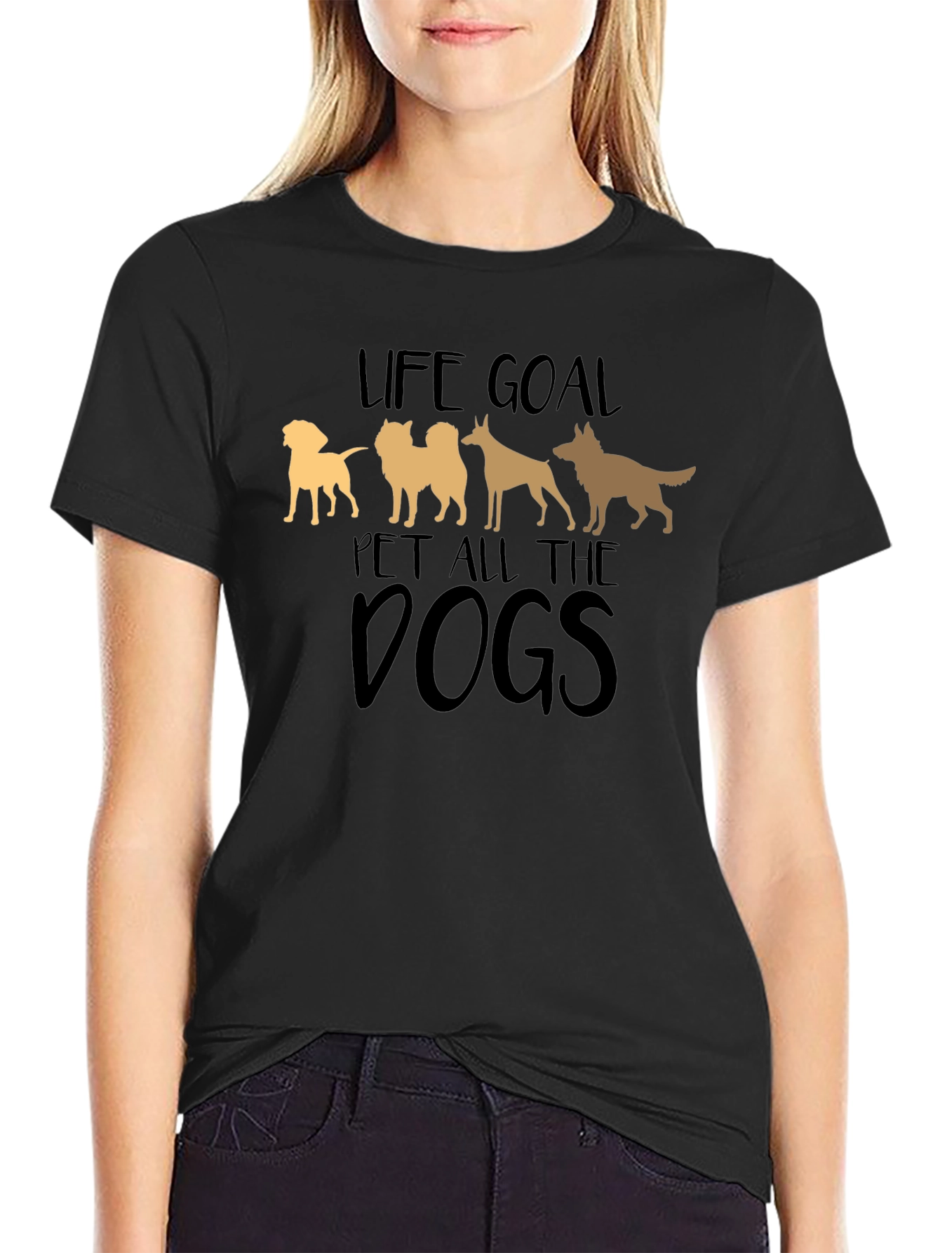 Life Goal Pet All the Dogs Black T-Shirt