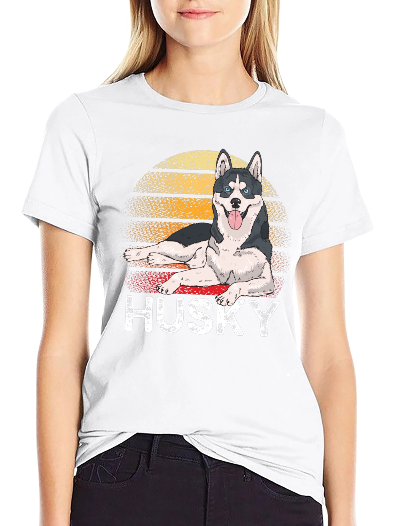 Retro Husky T-Shirt - Dog Lover Tee