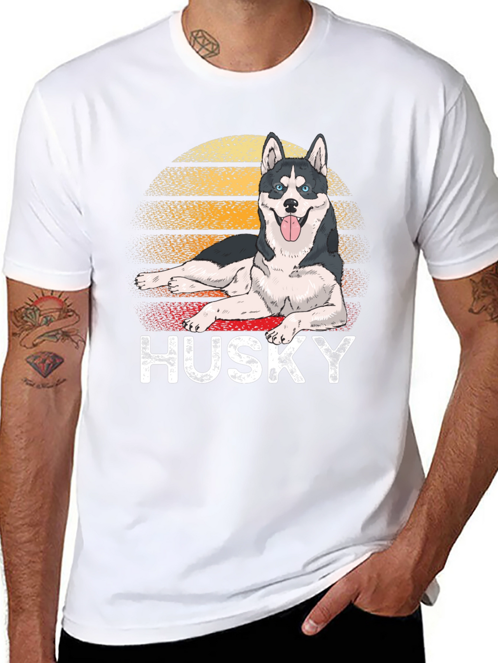Retro Husky T-Shirt - Dog Lover Tee