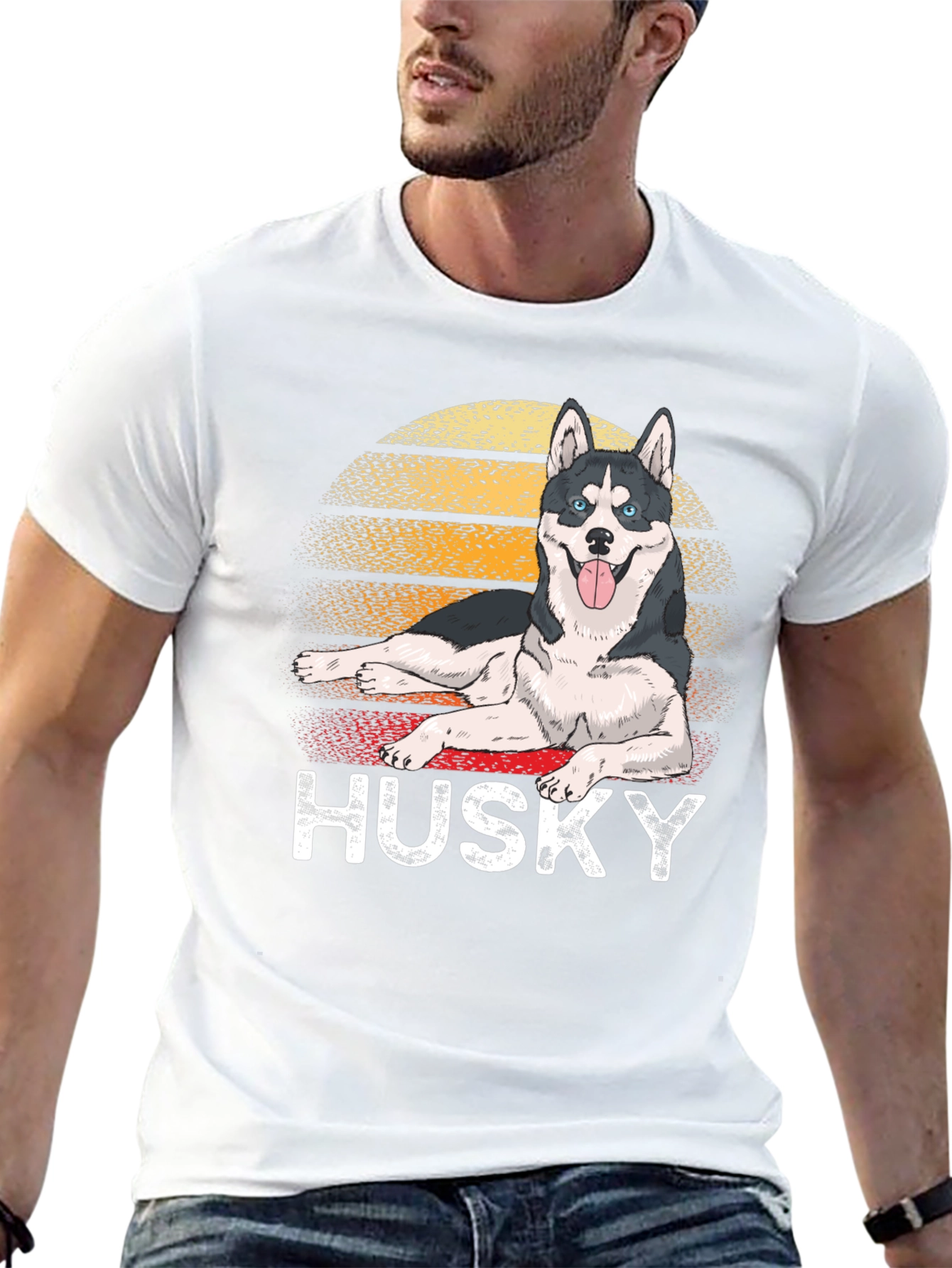 Retro Husky T-Shirt - Dog Lover Tee