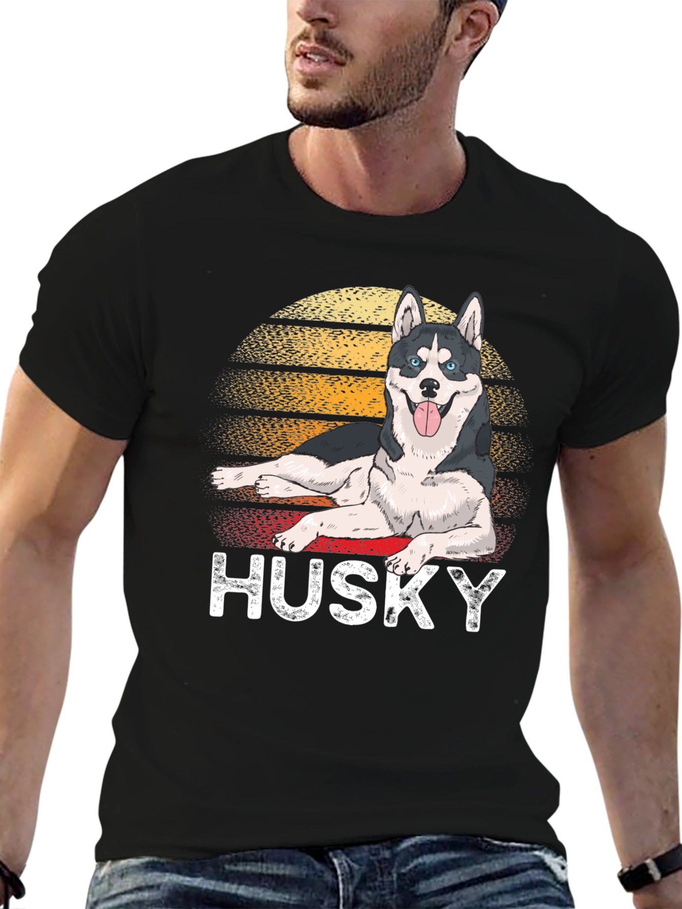 Retro Husky T-Shirt - Dog Lover Tee