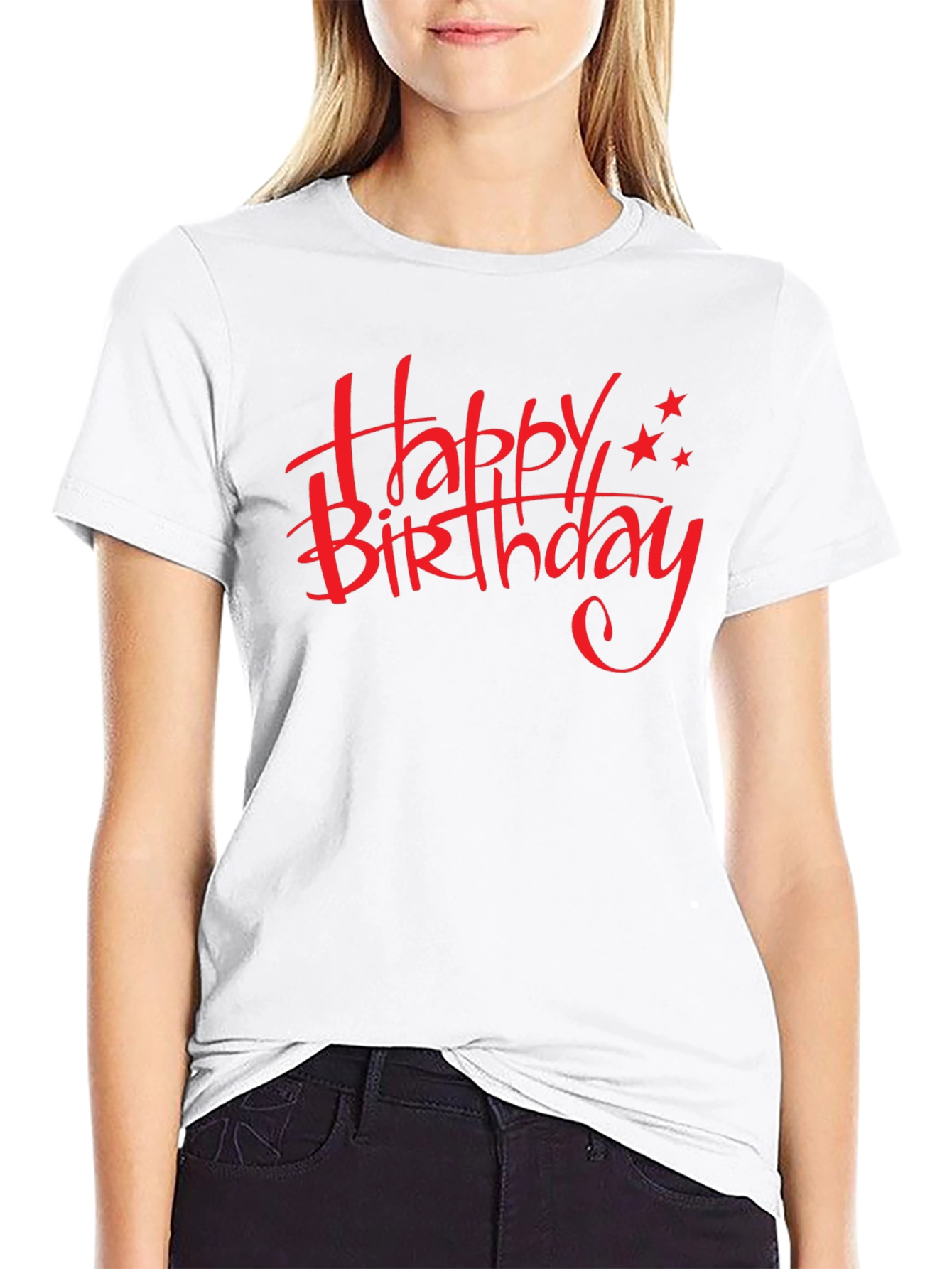 Happy Birthday Graphic Tee - Black Cotton Comfort