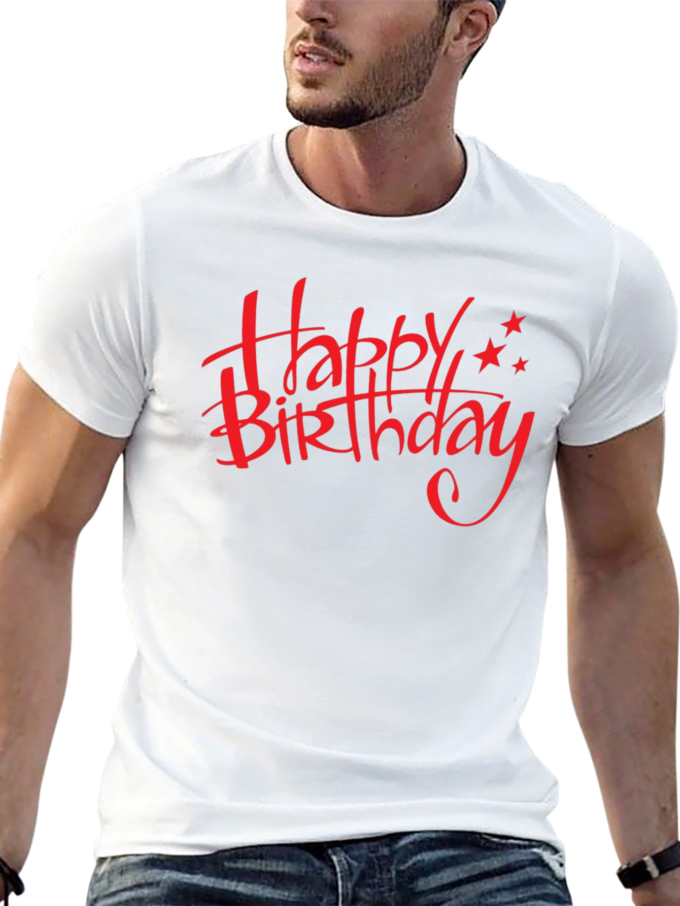 Happy Birthday Graphic Tee - Black Cotton Comfort