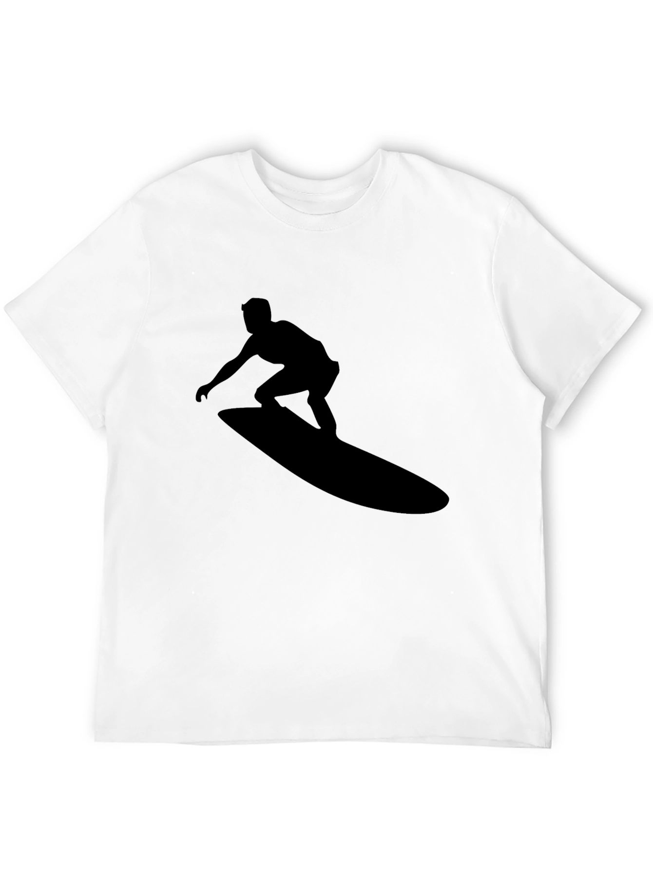 Black Surfer Silhouette Graphic Tee