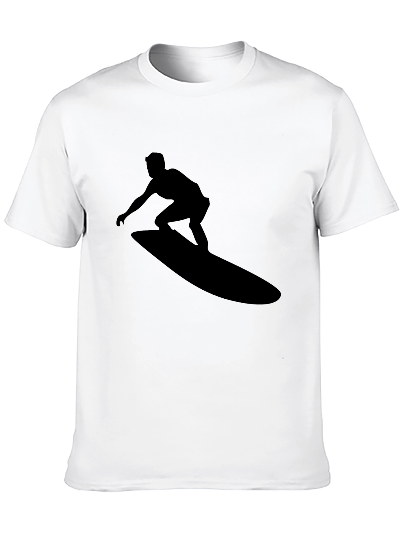 Black Surfer Silhouette Graphic Tee