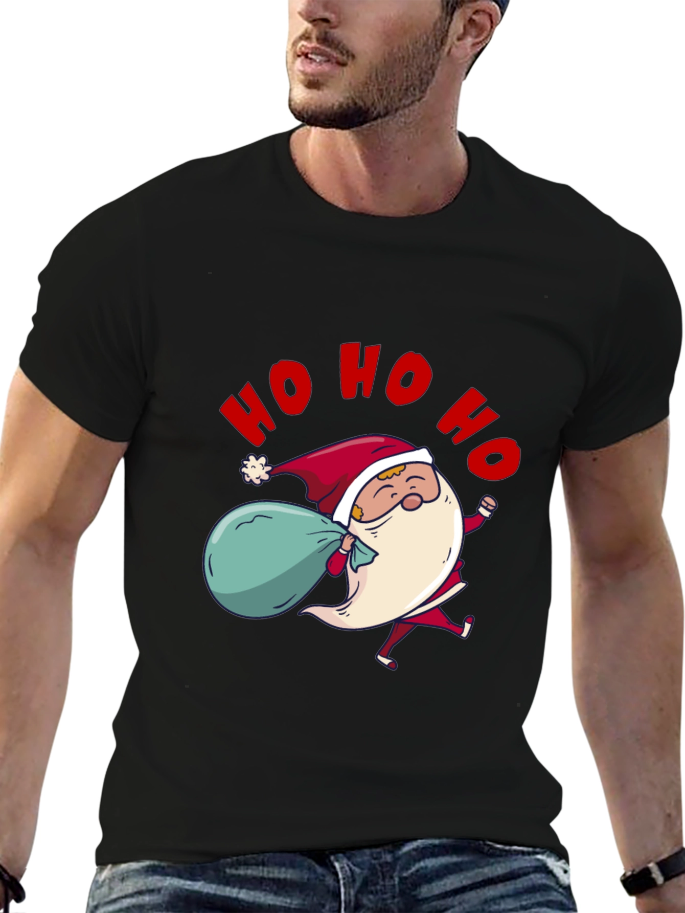 Festive Santa Ho Ho Ho Graphic Tee