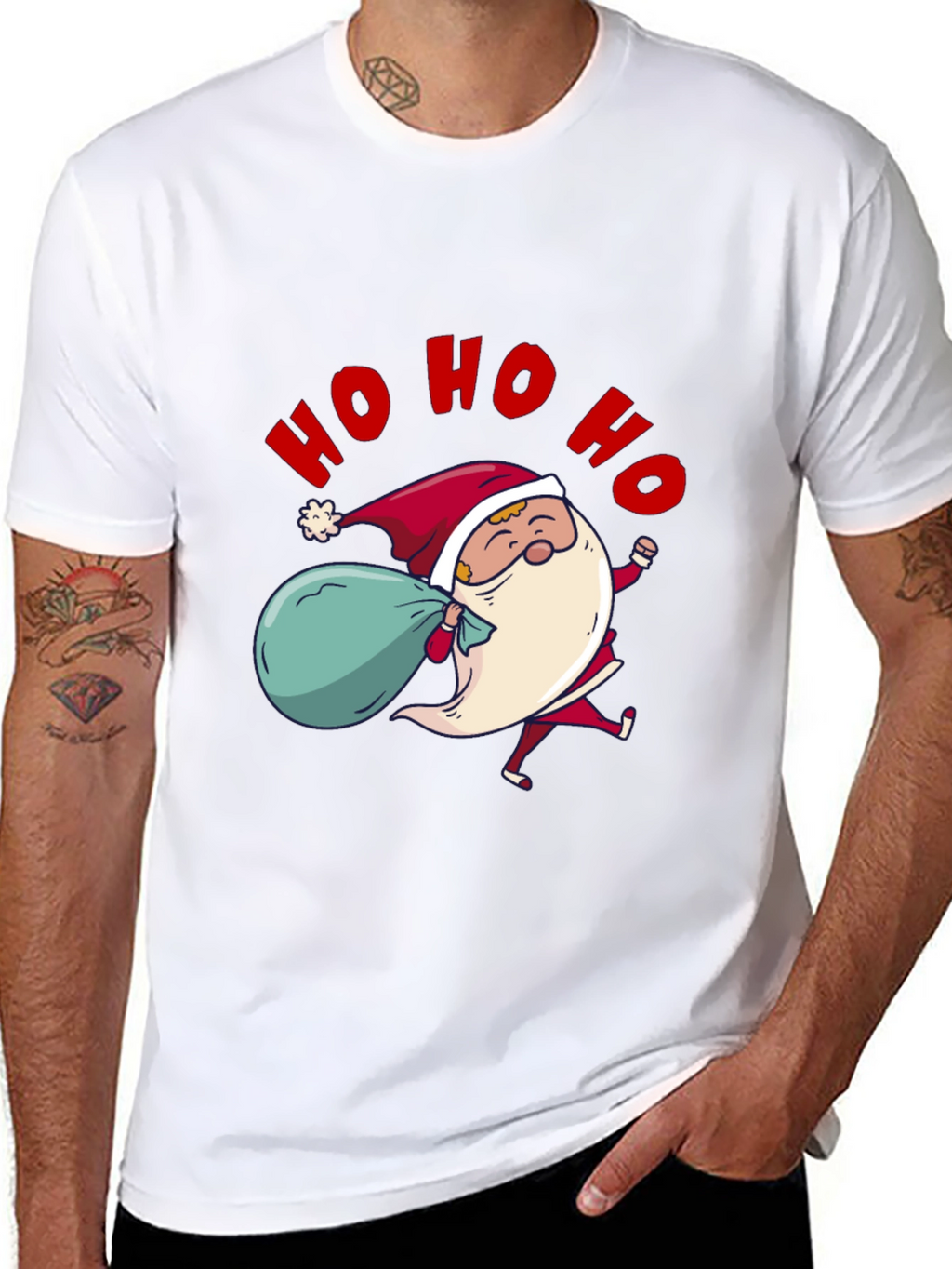 Festive Santa Ho Ho Ho Graphic Tee