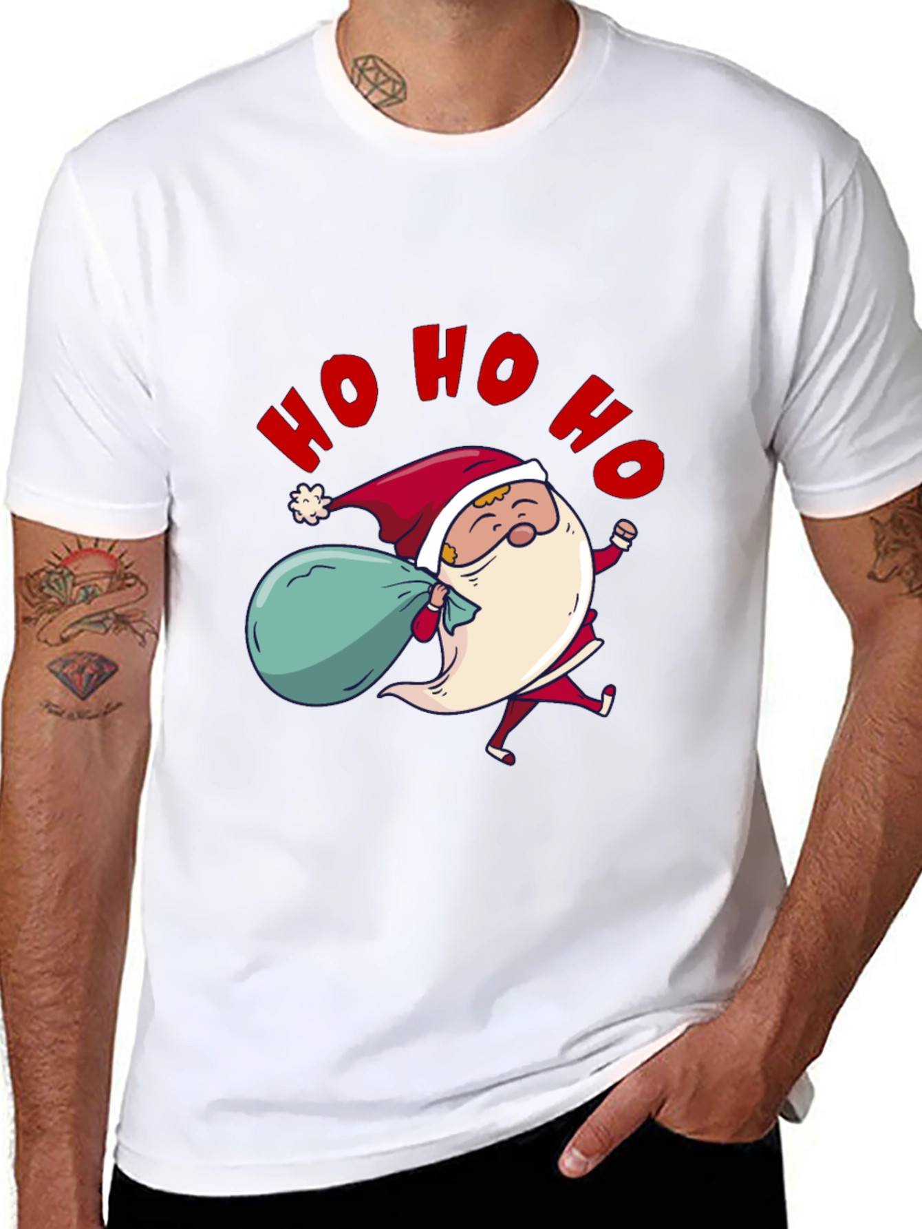 Festive Santa Ho Ho Ho Graphic Tee