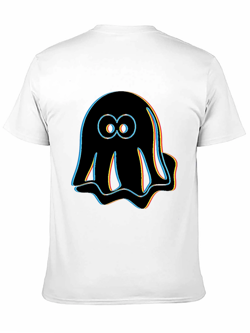 Retro Glitch Ghost T-Shirt - Black Graphic Tee