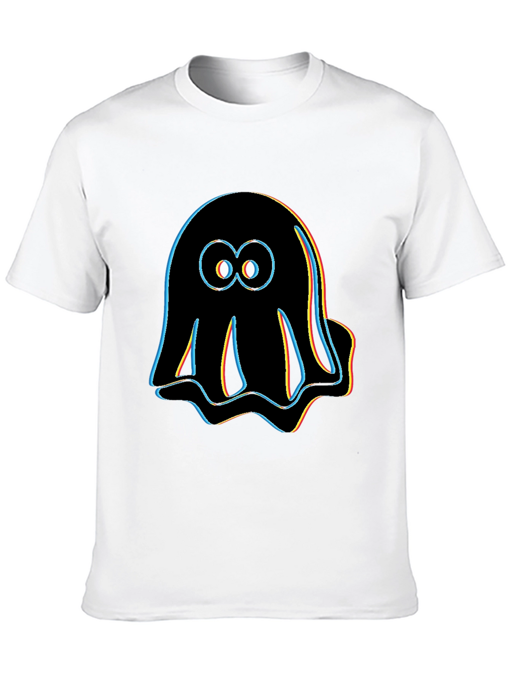 Retro Glitch Ghost T-Shirt - Black Graphic Tee