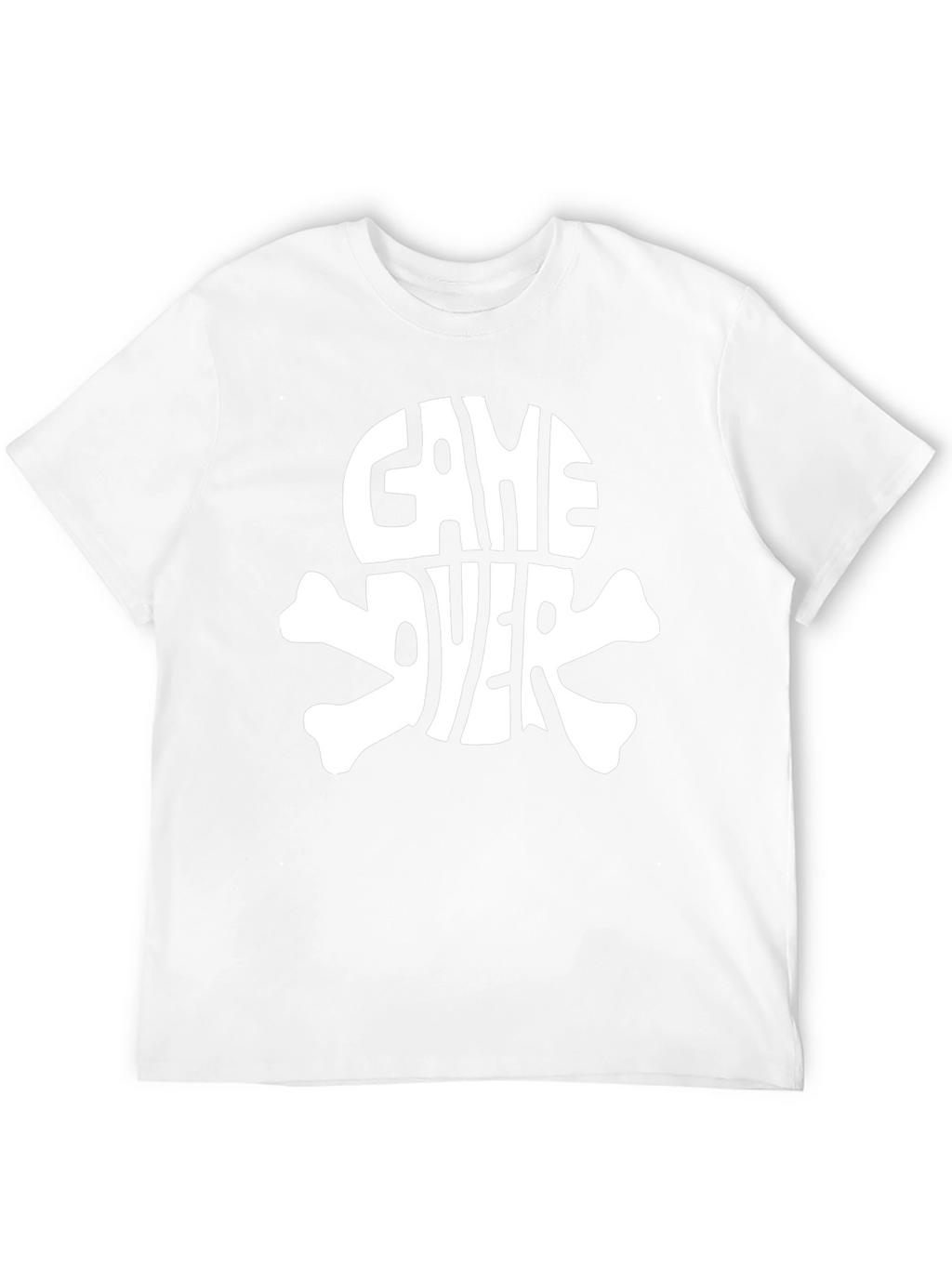 Game Over Skull Graphic Black T-Shirt