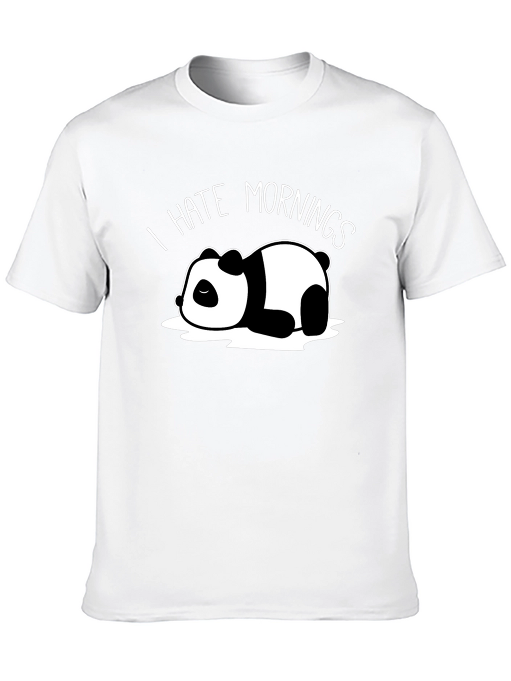 I Hate Mornings Panda Black T-Shirt