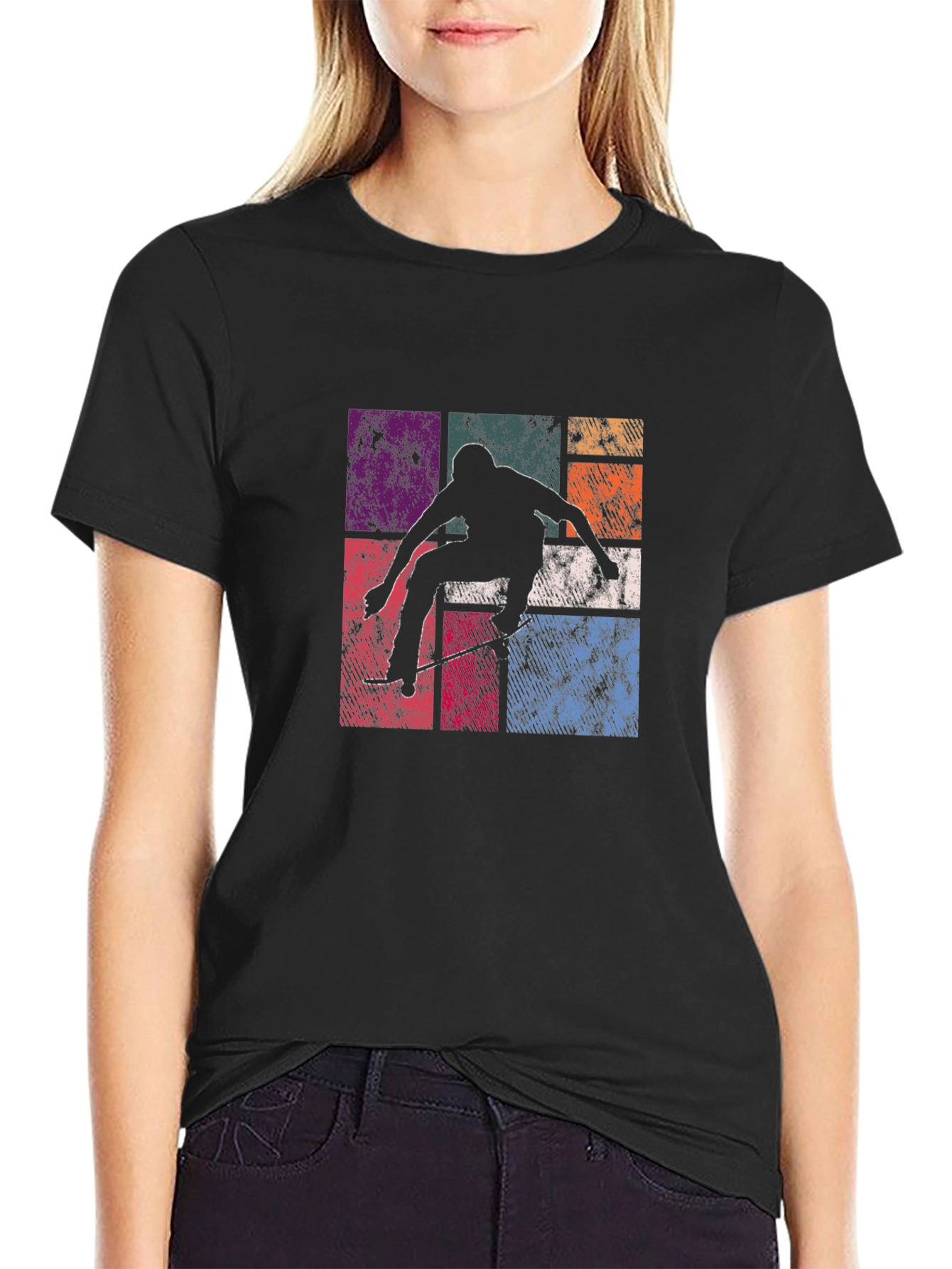 Retro Skater Graphic T-Shirt - Black