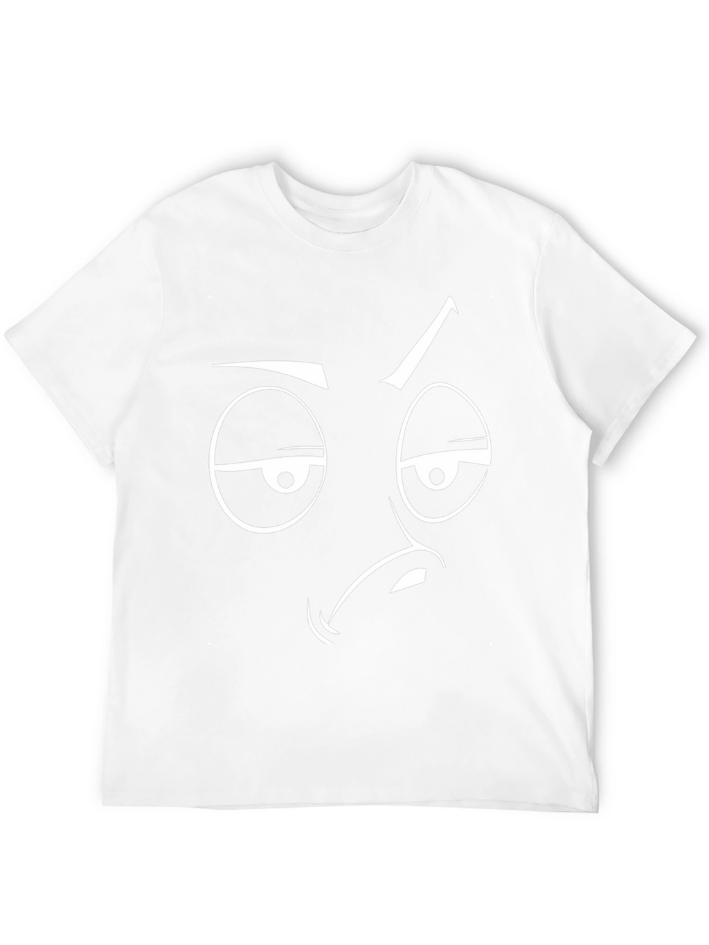 Grumpy Face Graphic Tee - Black Cotton T-Shirt