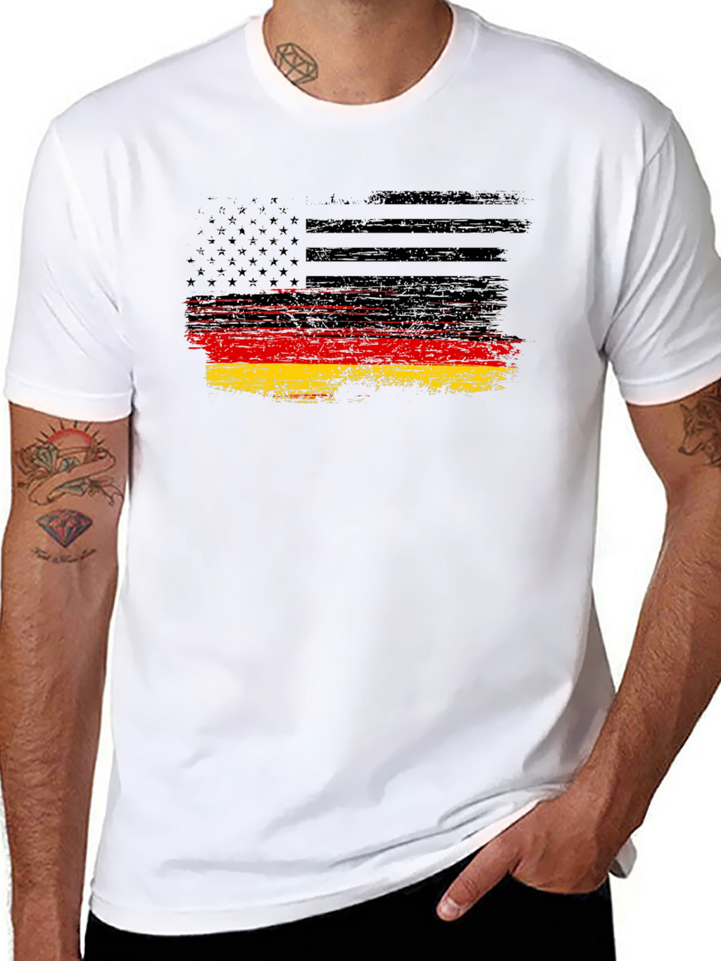 USA Germany Flag Graphic T-Shirt