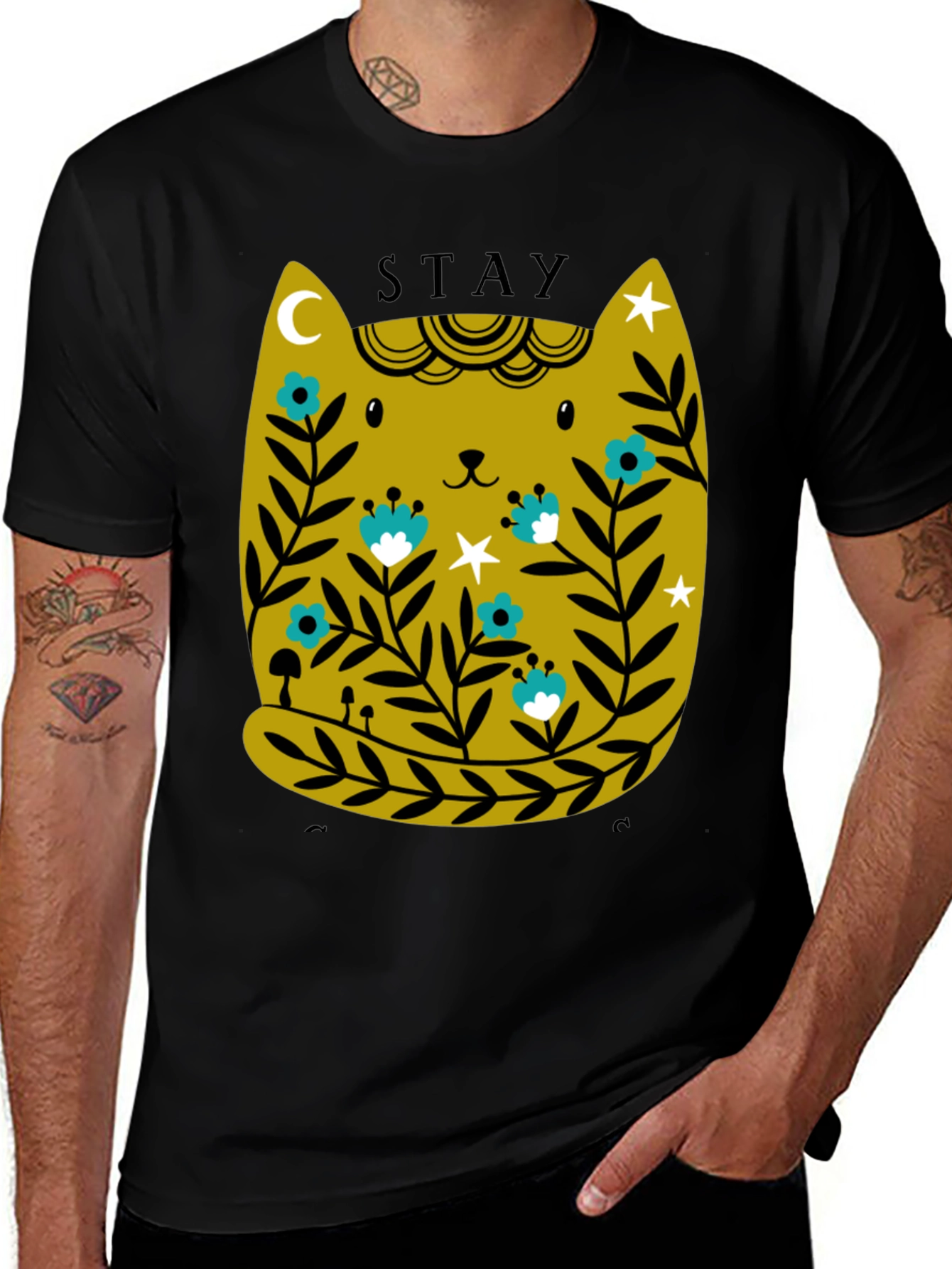 Stay Gold Cat Tee - Unique Graphic T-Shirt