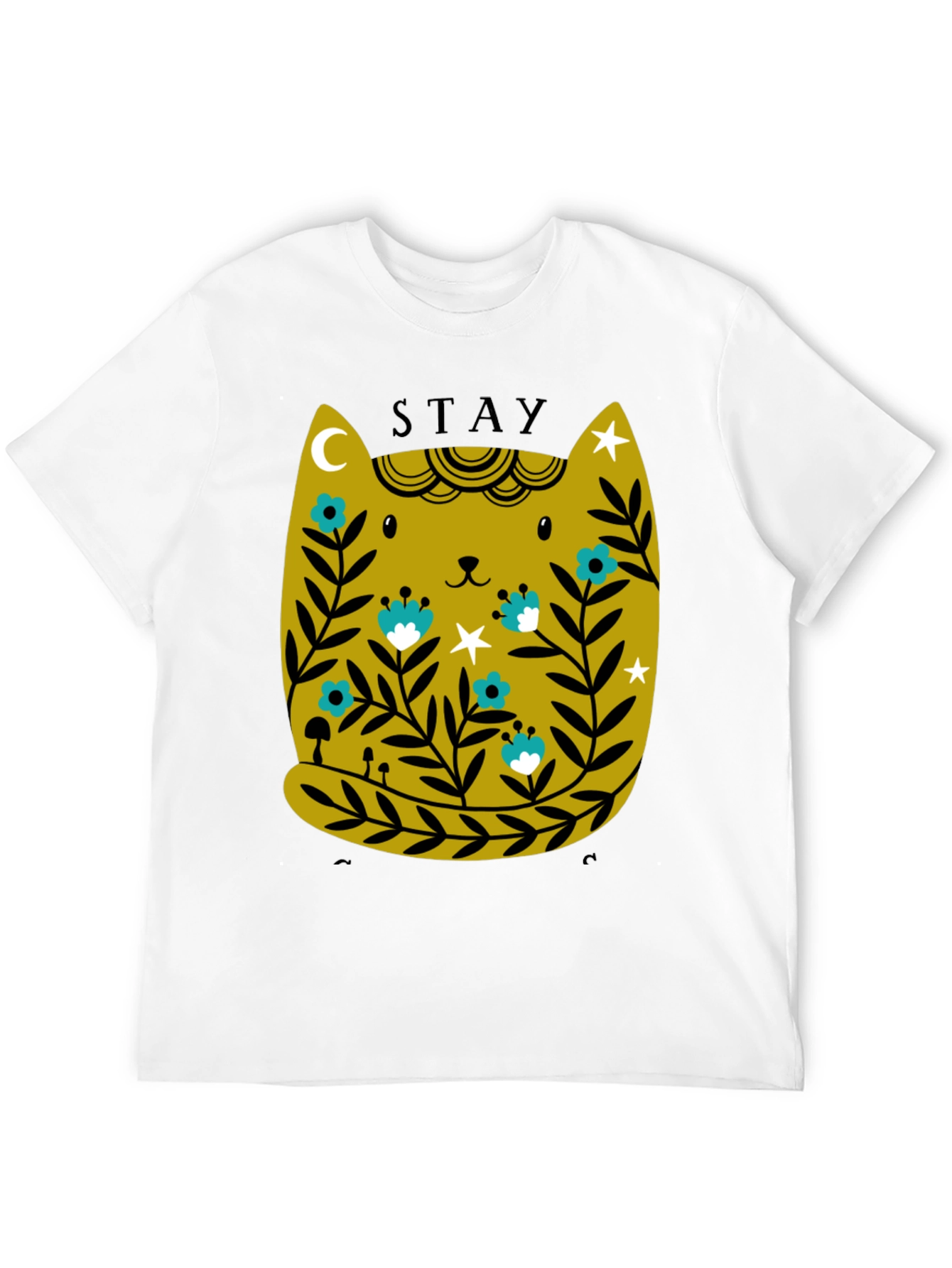 Stay Gold Cat Tee - Unique Graphic T-Shirt