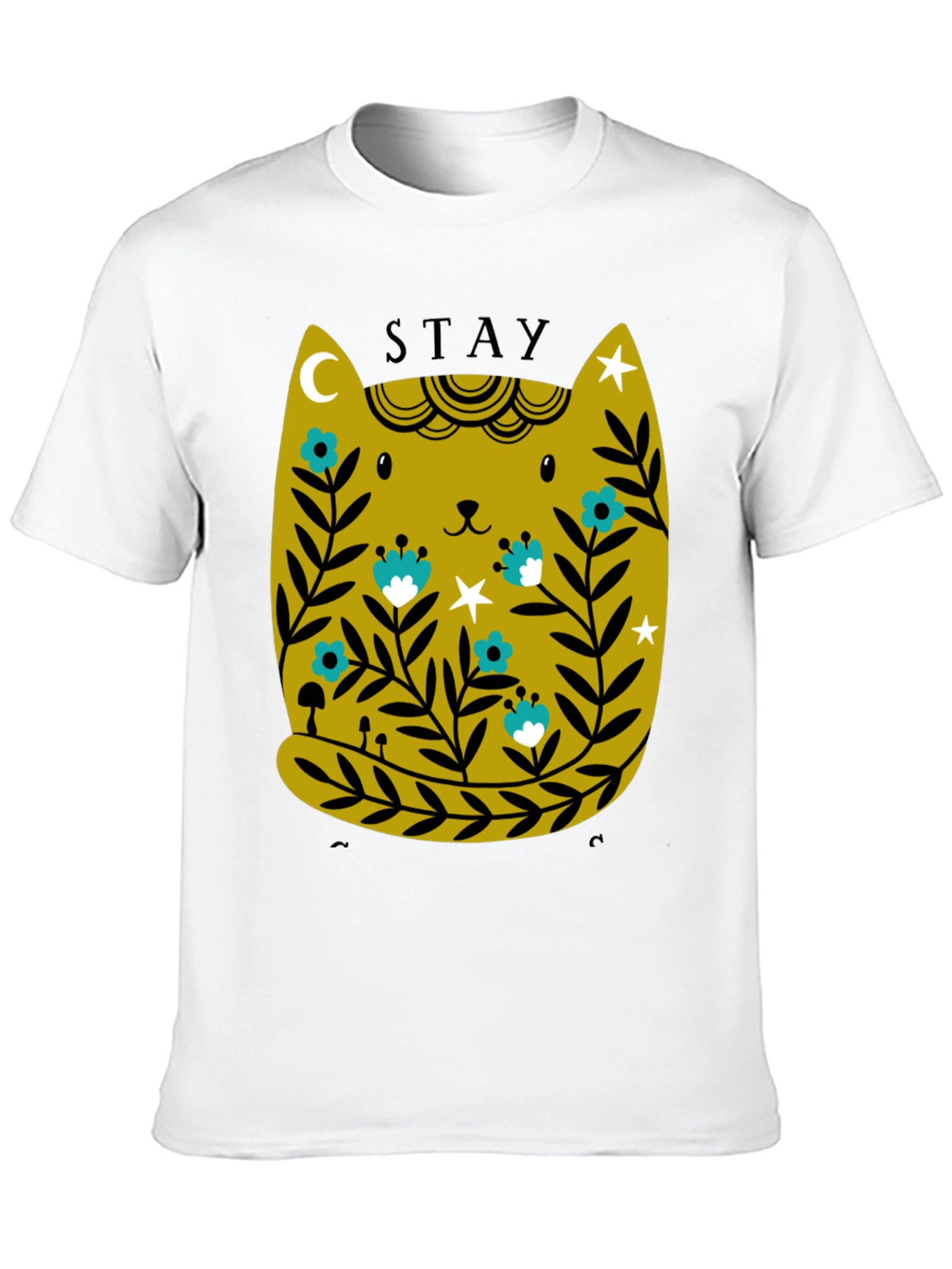 Stay Gold Cat Tee - Unique Graphic T-Shirt