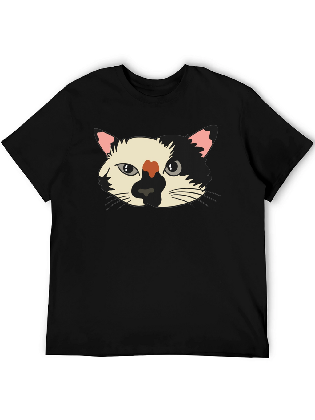 Cat Face Graphic Tee - Unisex Black T-Shirt