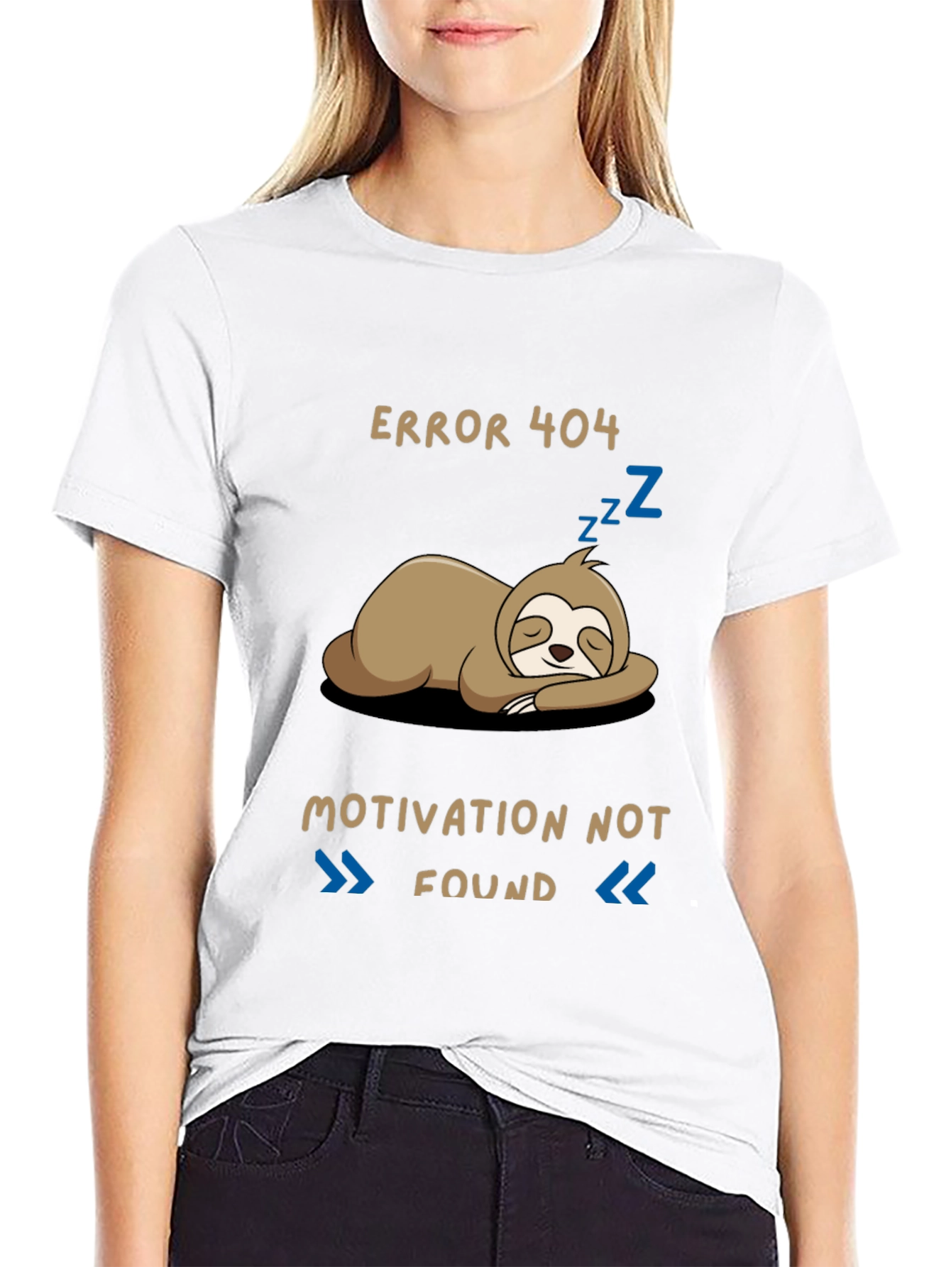 Error 404 Motivation Not Found Sloth Graphic T-Shirt