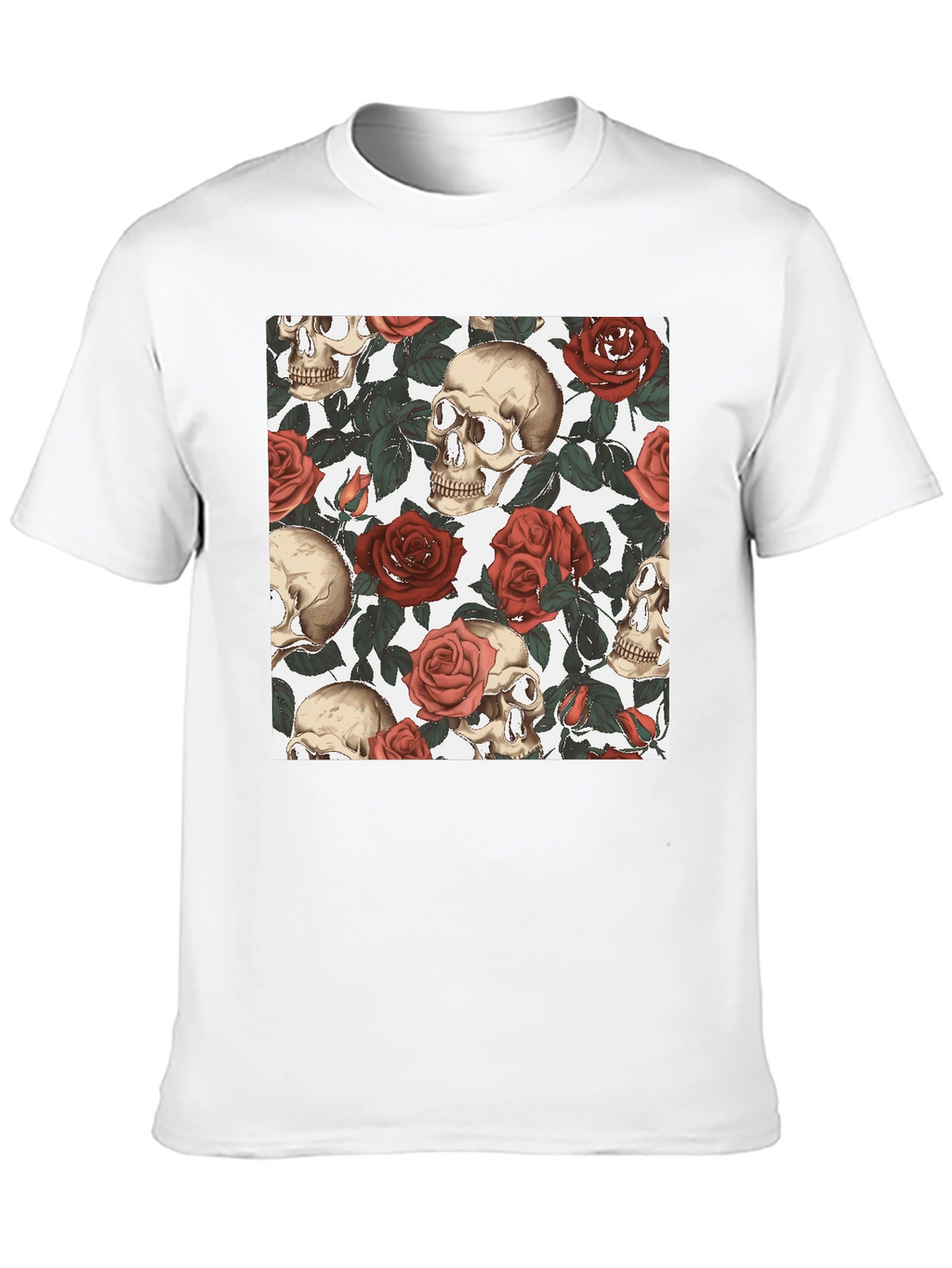 Skull & Roses Graphic Tee - Black