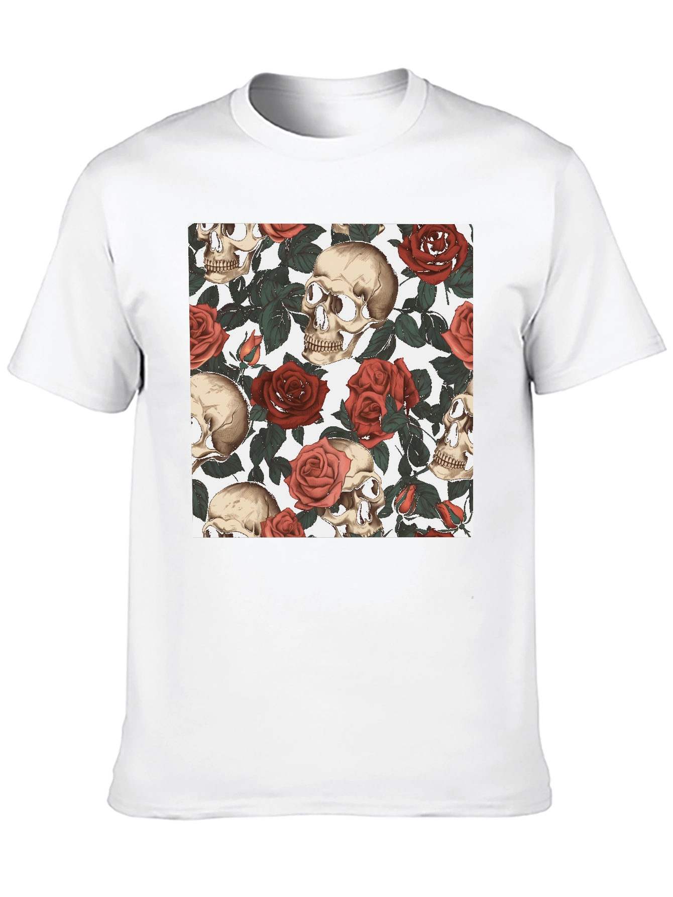 Skull & Roses Graphic Tee - Black