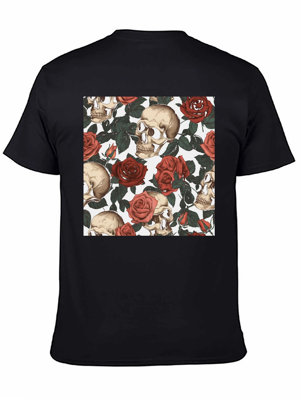 Skull & Roses Graphic Tee - Black