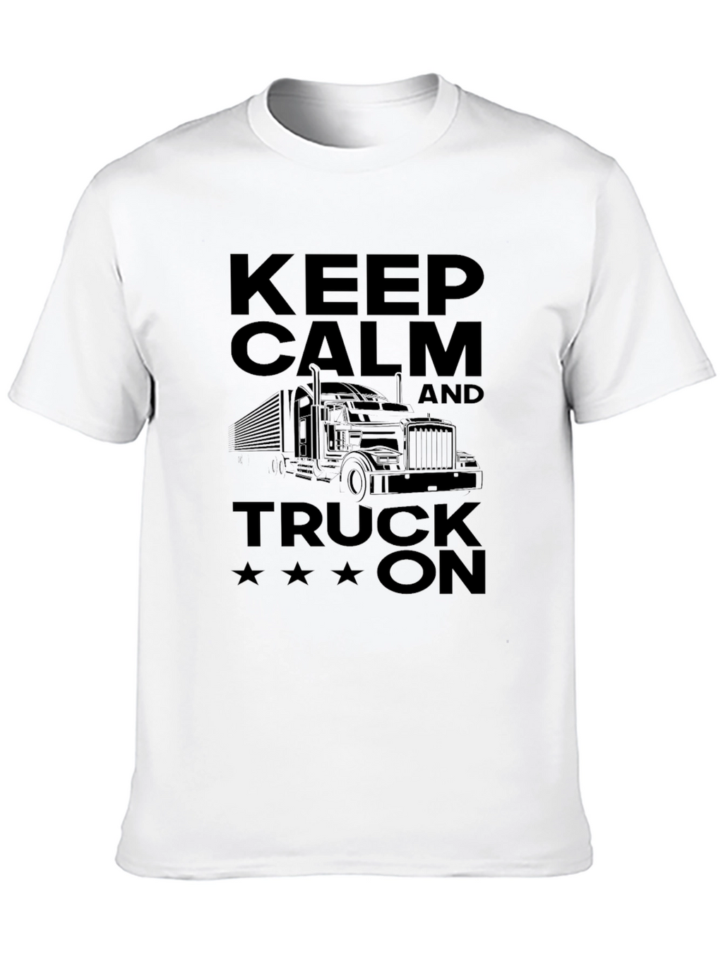 Keep Calm and Truck On Mens Black T-Shirt