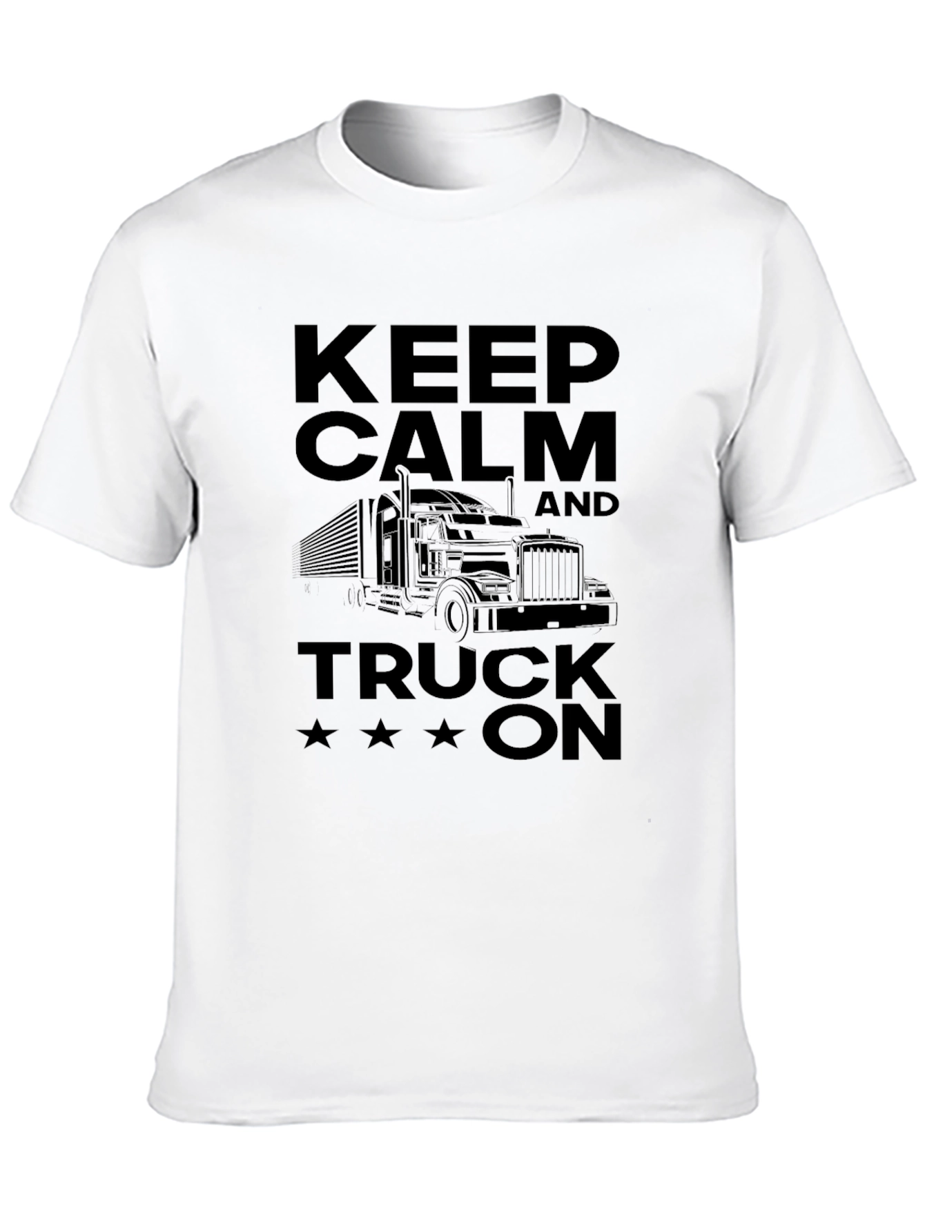Keep Calm and Truck On Mens Black T-Shirt