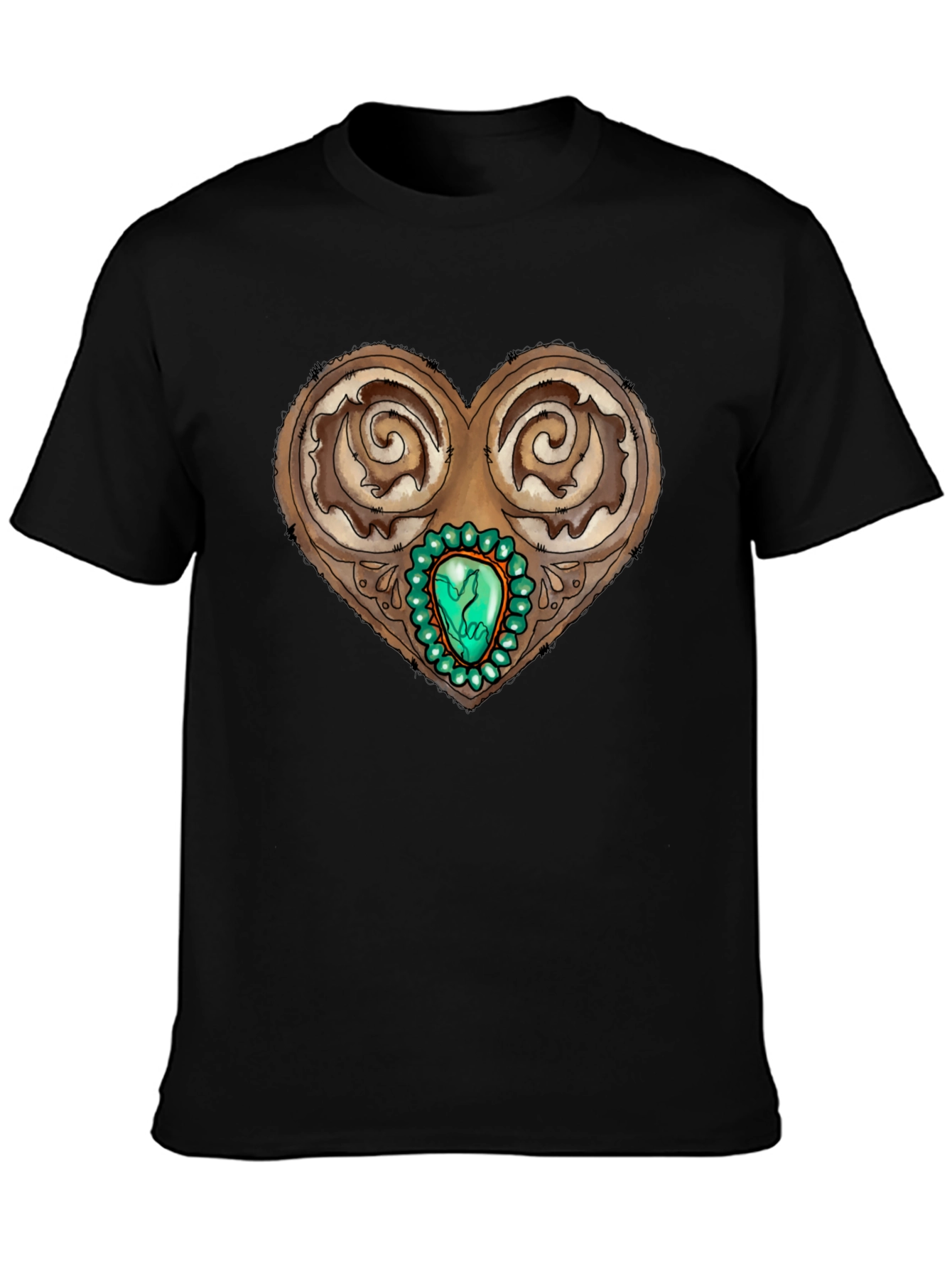 Ornamental Heart Gemstone Graphic Tee