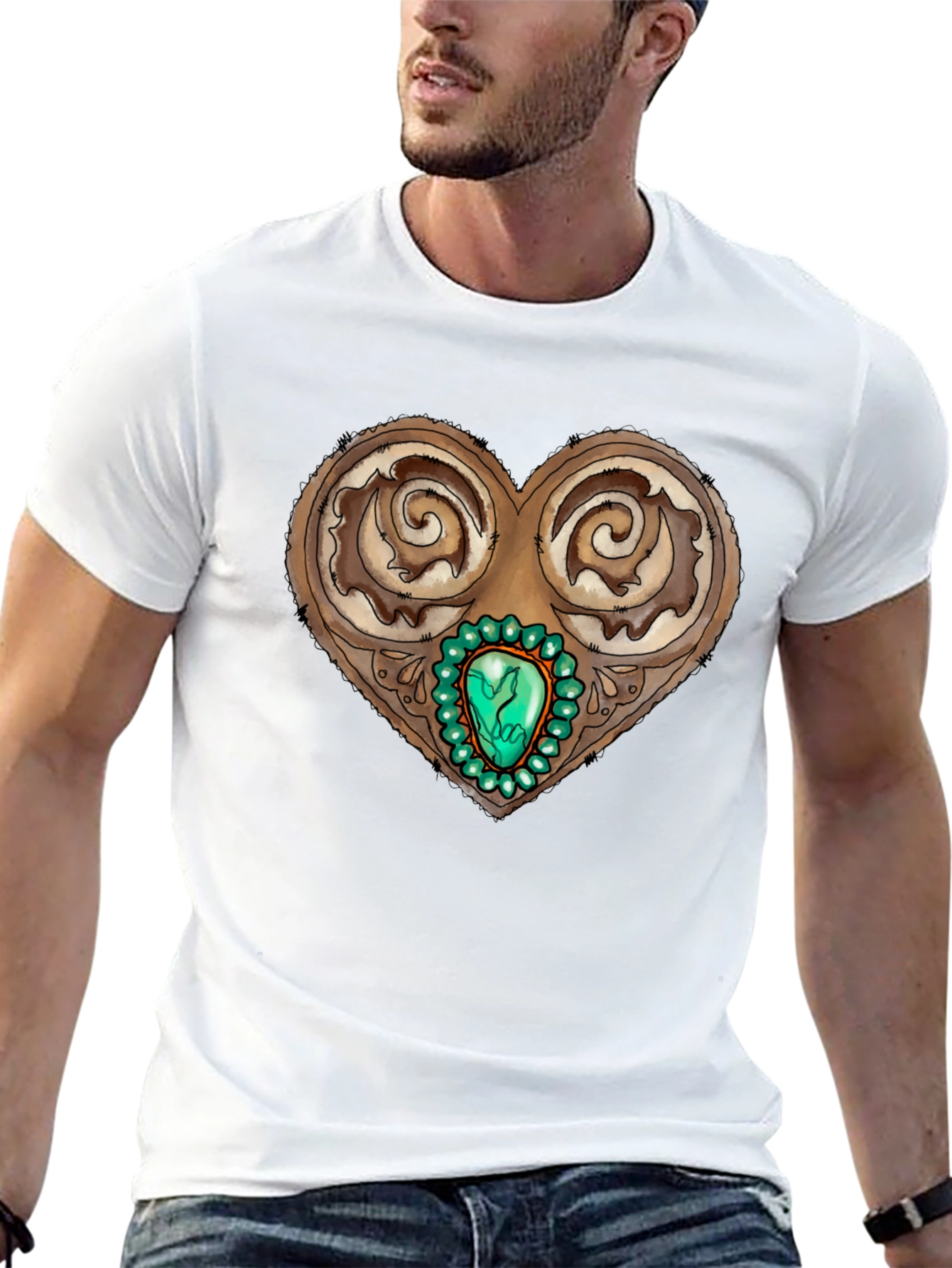 Ornamental Heart Gemstone Graphic Tee