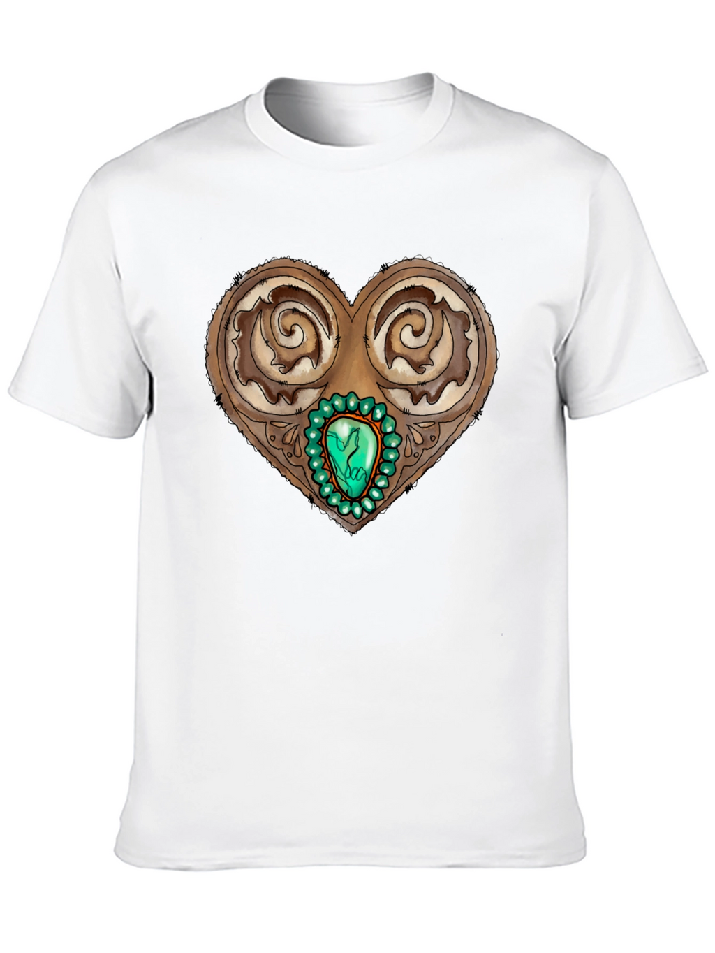 Ornamental Heart Gemstone Graphic Tee