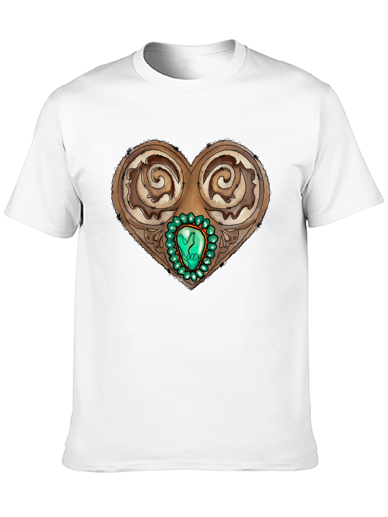 Ornamental Heart Gemstone Graphic Tee