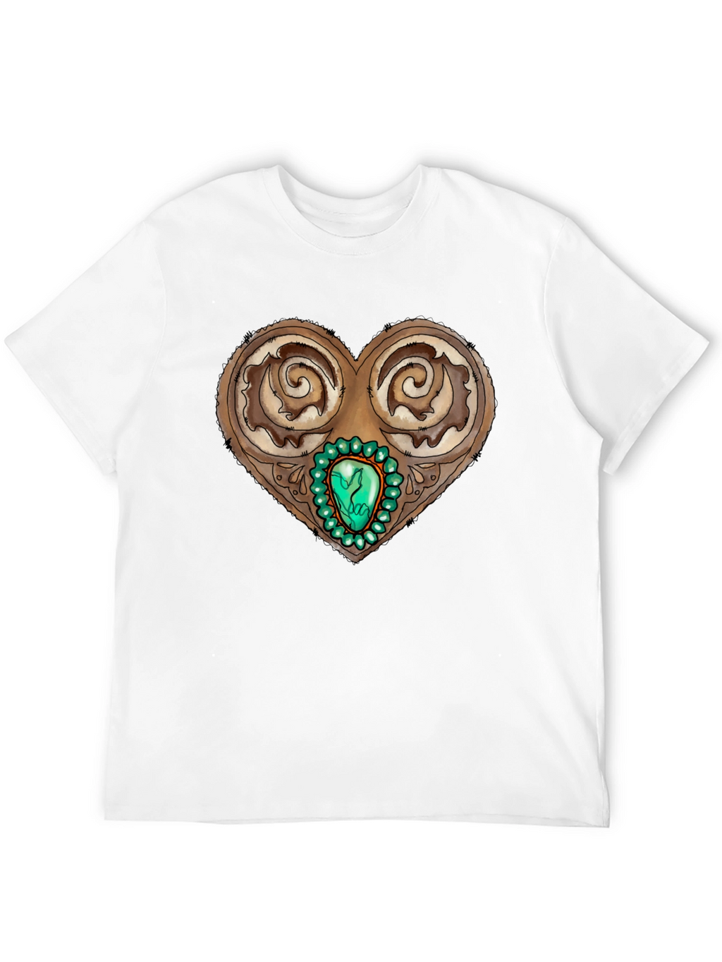 Ornamental Heart Gemstone Graphic Tee