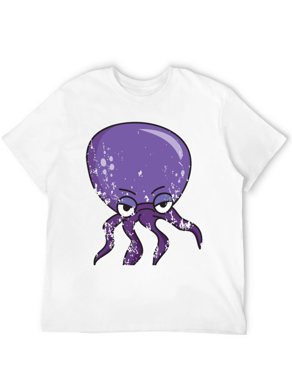 Grumpy Octopus Graphic T-Shirt - Black Cotton Tee
