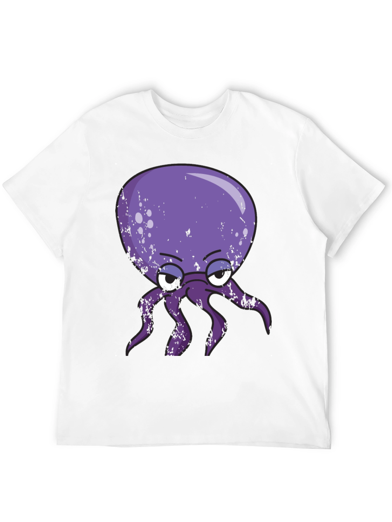 Grumpy Octopus Graphic T-Shirt - Black Cotton Tee