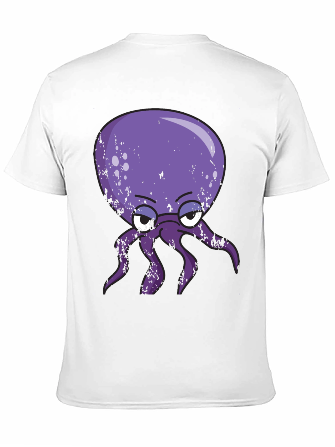 Grumpy Octopus Graphic T-Shirt - Black Cotton Tee