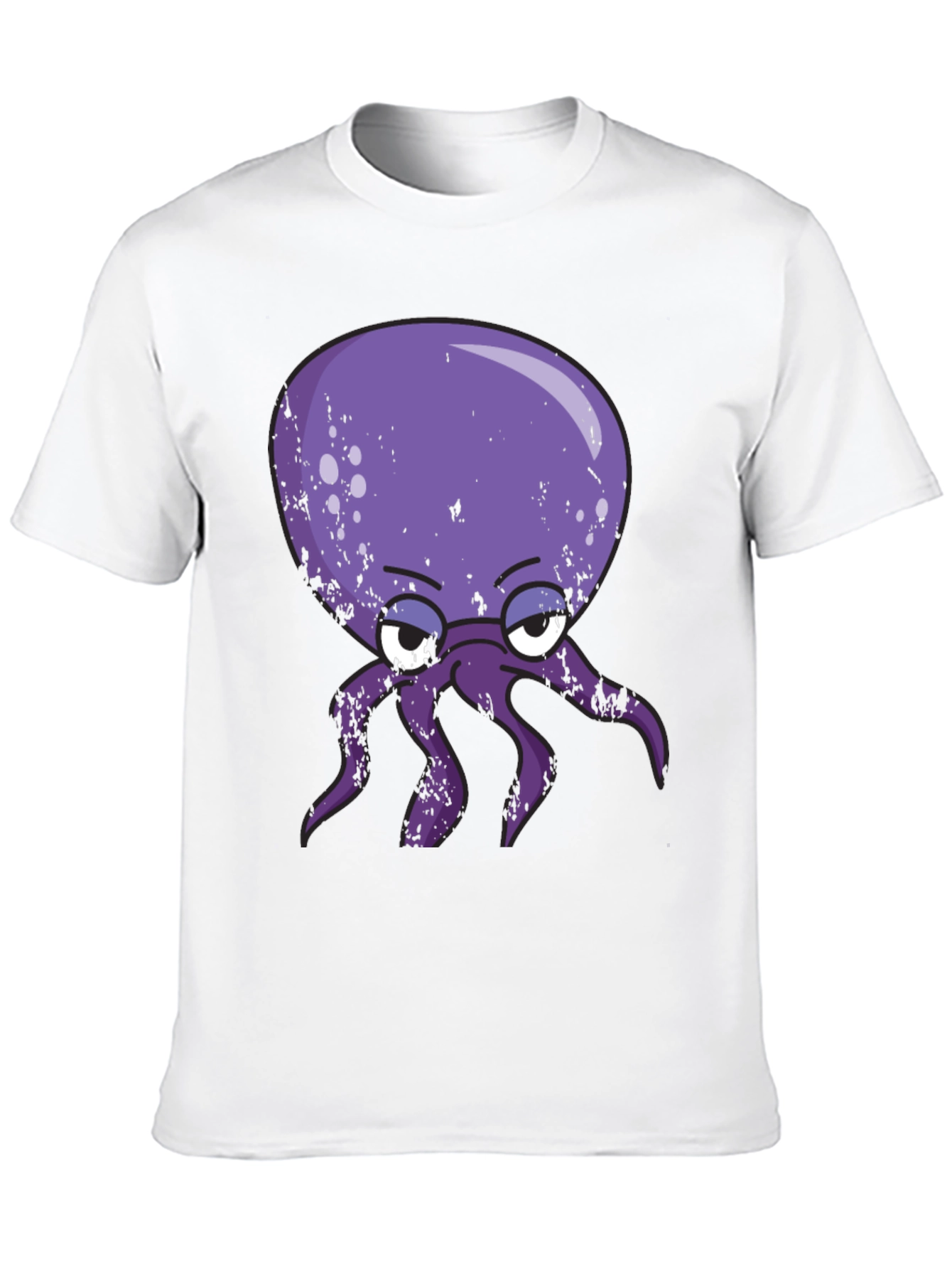 Grumpy Octopus Graphic T-Shirt - Black Cotton Tee