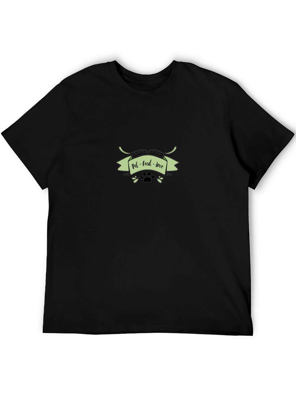 Pet Feed Love Graphic T-Shirt - Black