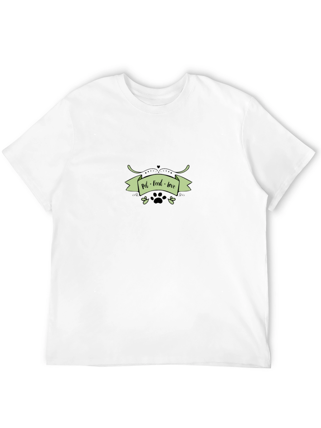 Pet Feed Love Graphic T-Shirt - Black