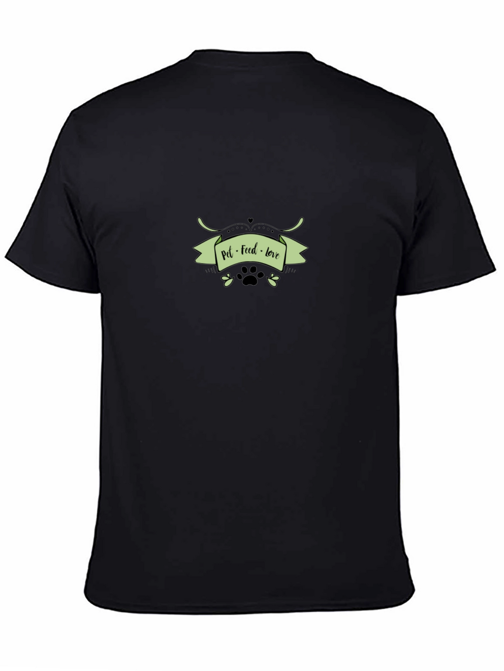 Pet Feed Love Graphic T-Shirt - Black