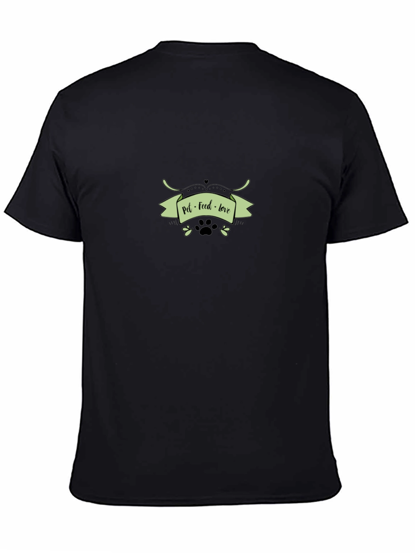 Pet Feed Love Graphic T-Shirt - Black