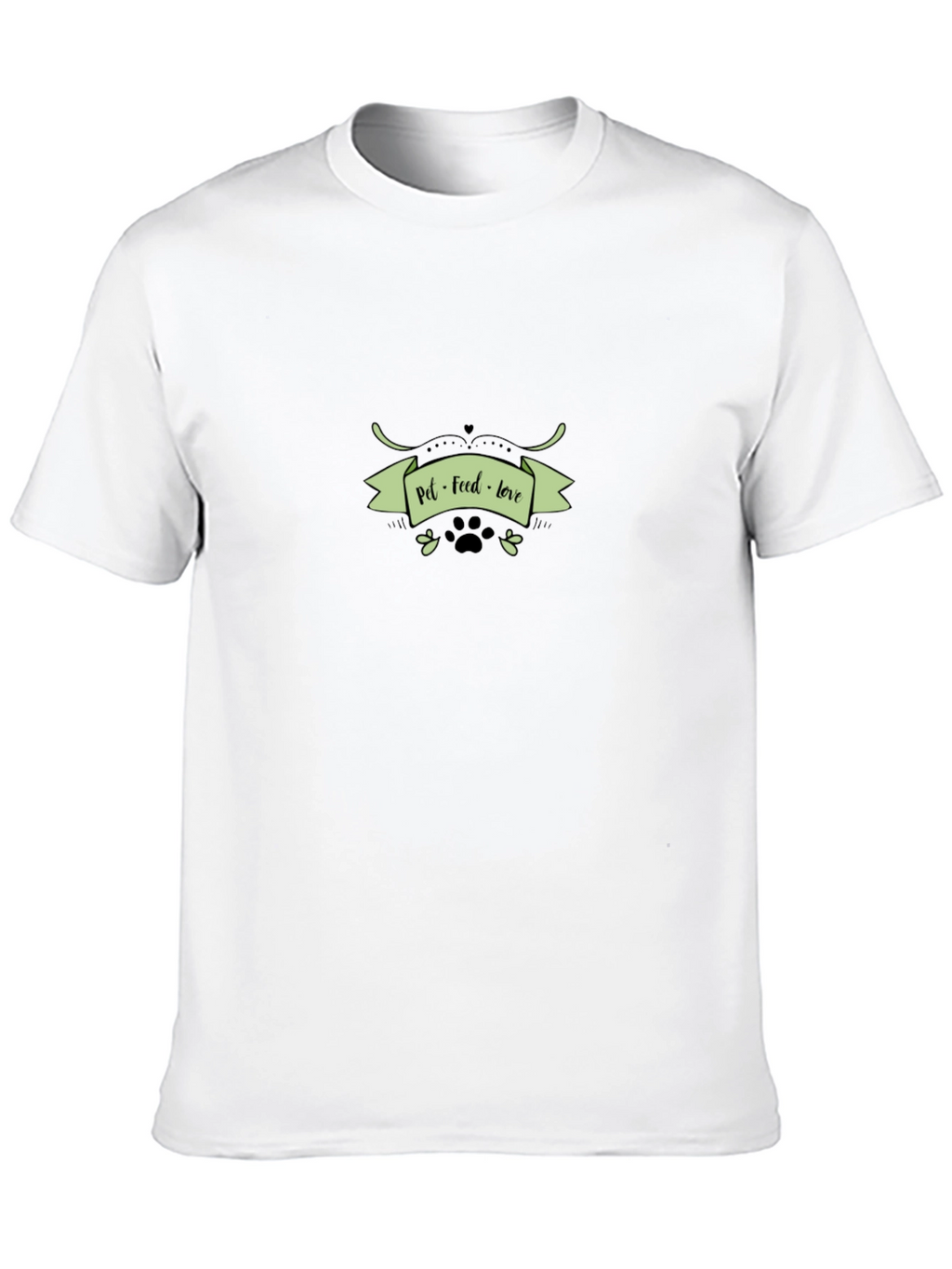 Pet Feed Love Graphic T-Shirt - Black