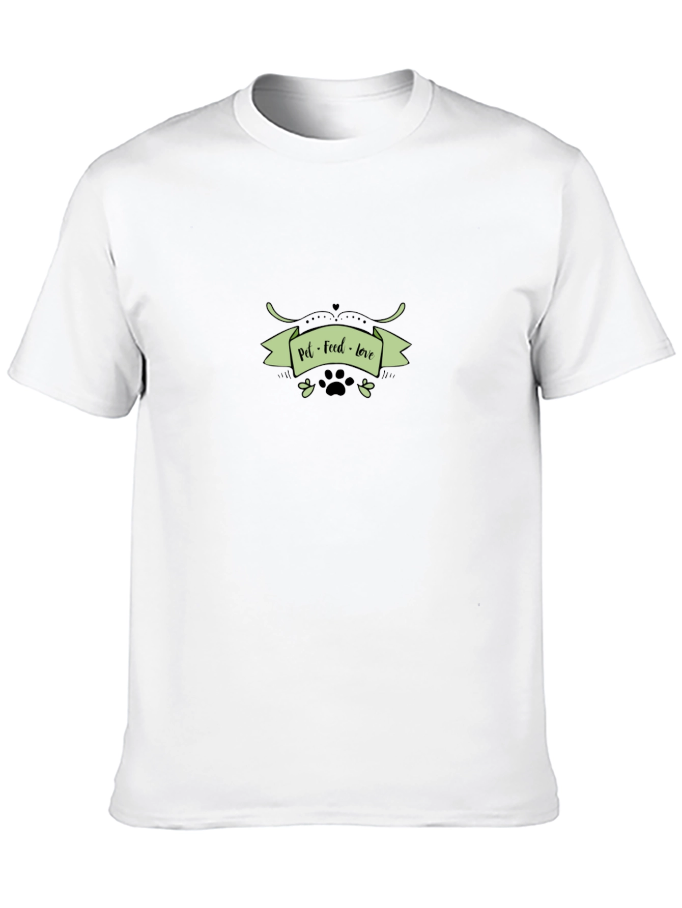 Pet Feed Love Graphic T-Shirt - Black