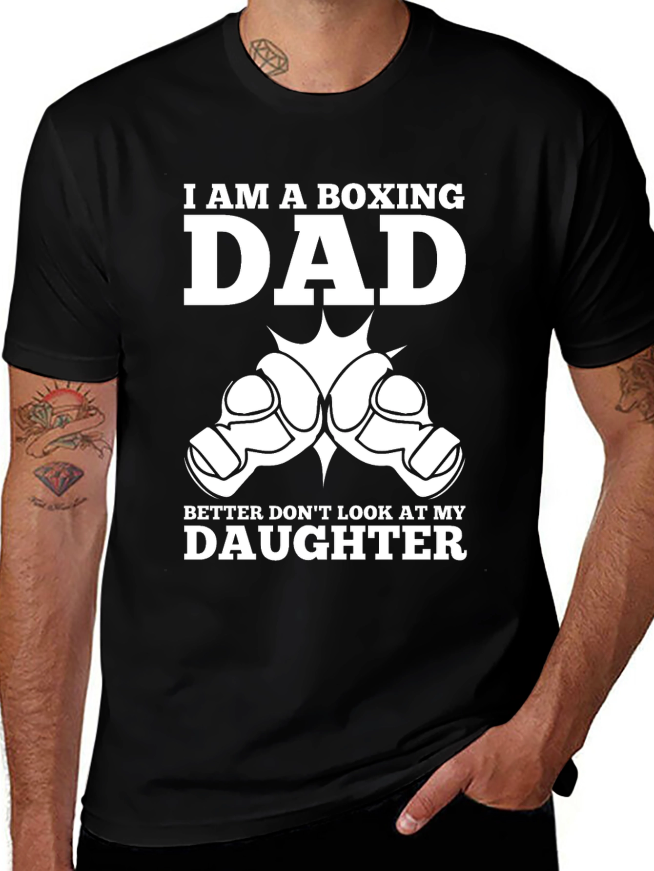 Boxing Dad T-Shirt - Protective Father Tee