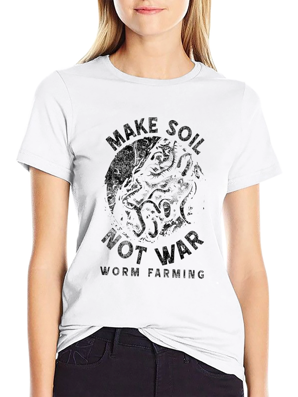 Make Soil Not War T-Shirt Worm Farming Tee