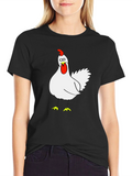 Funny Chicken Graphic T-Shirt - Quirky Tee